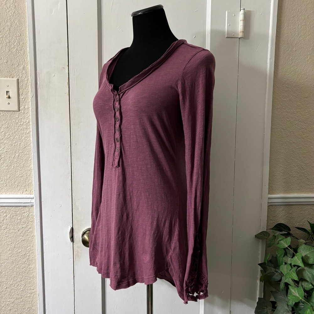 Free People Embroiled Sleeve Henley - Picture 3 of 16